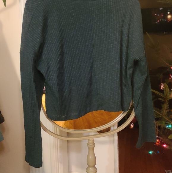 Emerald Turtleneck Crop - Picture 2 of 5